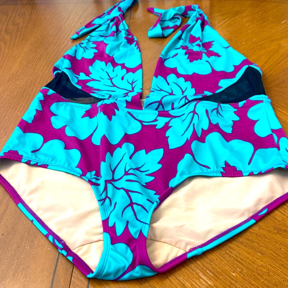Cacique Sophie Theallet One Piece Swimsuit Halter Size 20 nwot